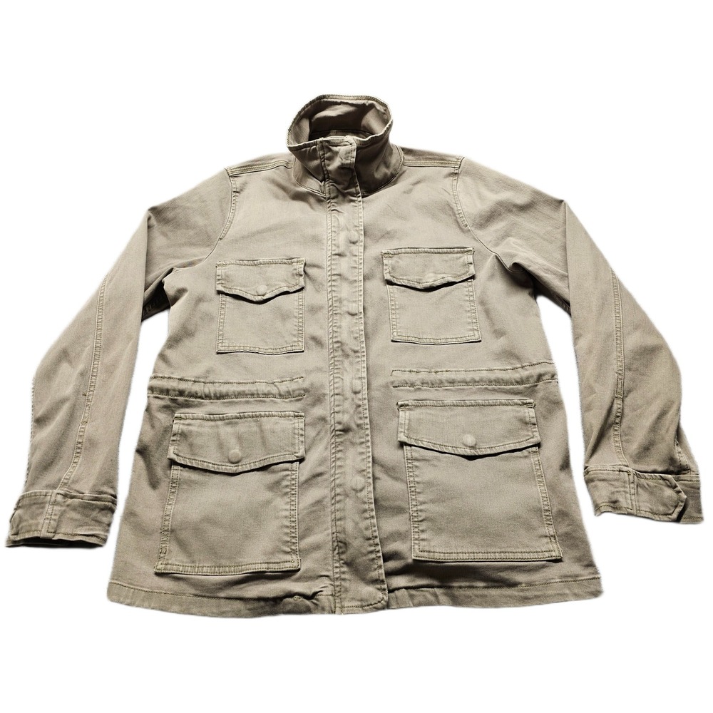 Judy Blue Military Utility Jacket Women Medium Olive Green Field Snap Inside Zip